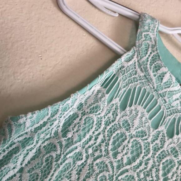 Lovely mint white spring teen’s dress by Pinky - Picture 5 of 10